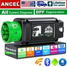 Ancel HD100 Bluetooth Heavy Duty Truck Scanner All System DPF Regen Green 9PIN