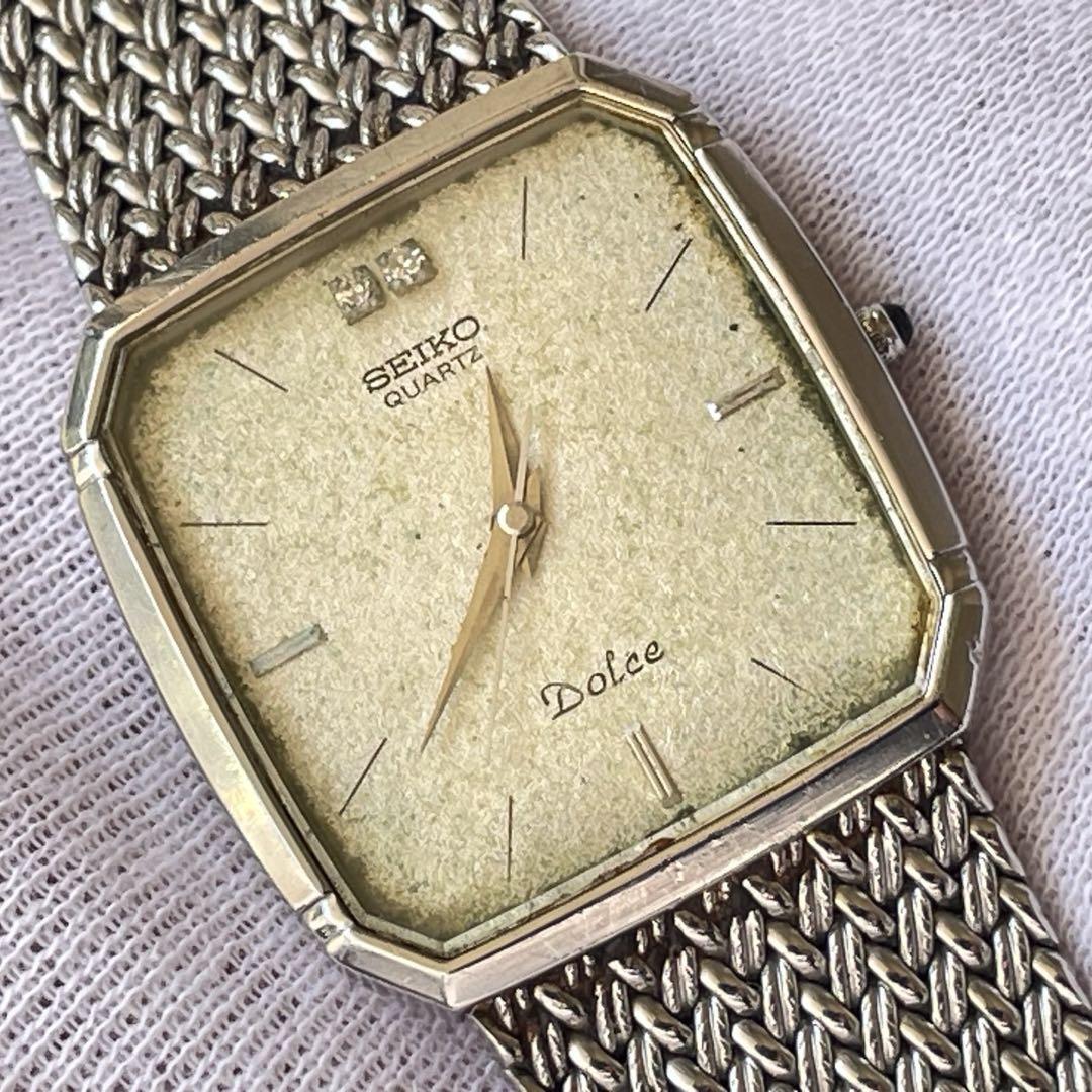 時計 SEIKO DOLCE 9521-5120 SUWA FACTORY SEIKO Dolce 9521 5120 Quartz Gold Dress Watch SUWA Factory