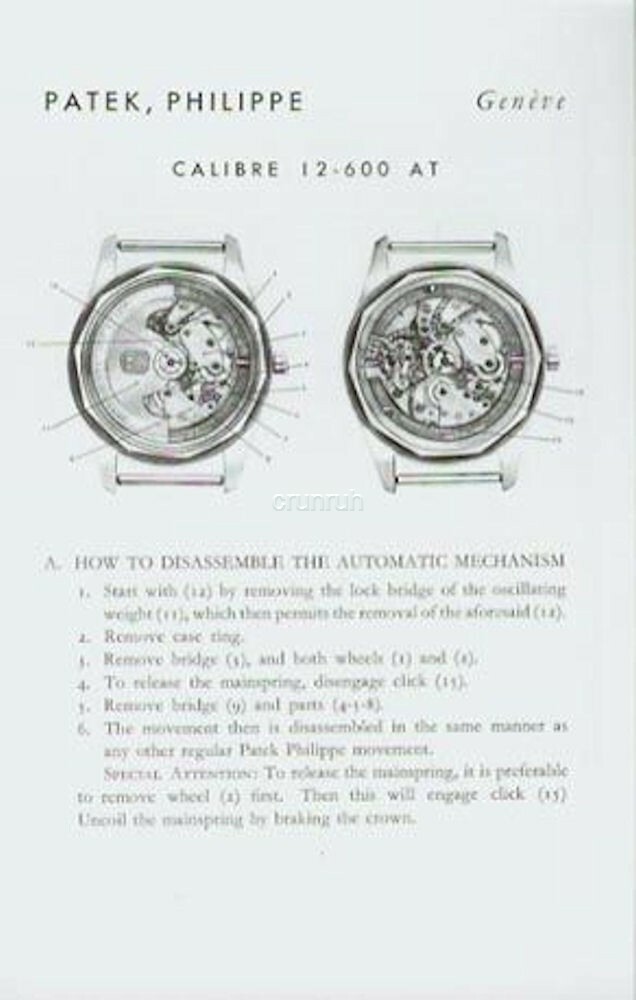 PATEK PHILIPPE GENEVE 1920-1965 Material Catalog Reprint
