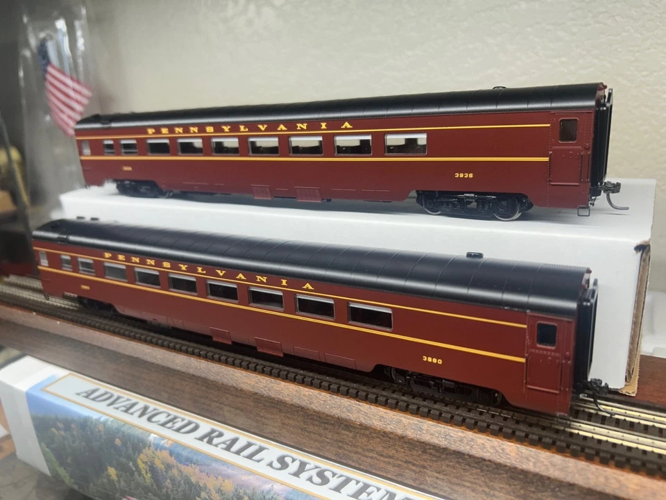 PENNSYLVANIA  PARLOR PASSENGER 2 Car Set - LEDs INTERIORS MTH HO Scale - NEW OOP - Image 4 of 4