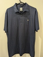 Callaway Opti-Dri Men s M Blue Golf Arrow Print Performance Golf Polo Shirt
