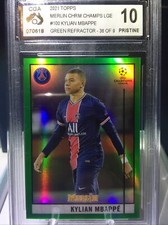 2021 Topps Merlin Chrome Kylian Mbappe #/99 Green Refractor Graded 10 🍒 