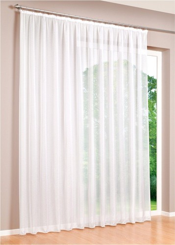 Cortina Ligera Para Interiores Cortina Larga De Velo Transparente - Con Cinta Rizada, Ideal Para Puertas Y Ventanas, Color Blanco Voile Con Cinta Rizado Alemania