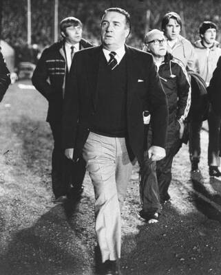 Scottish National Football Team manager Jock Stein walks beside t - Old Photo