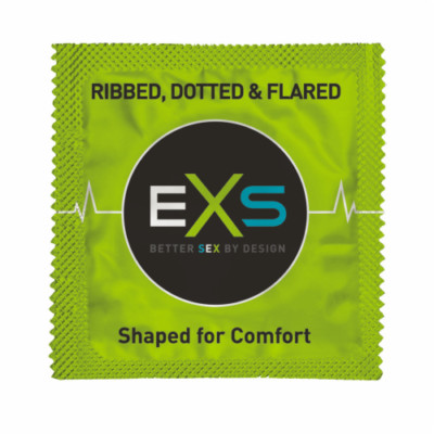 EXS Extreme 3 in 1 Condoms - Ribbed, Dotted & Flared Tip Comfort & Stimulations 