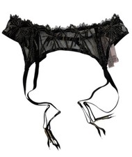 Victoria  s Secret Dream Angels Black and Gold Garter Belt Size XS/S