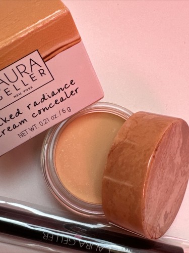 Laura Geller Baked Radiance Cream Concealer - New Boxed 6g Colour LIGHT & Brush - Picture 5 of 16