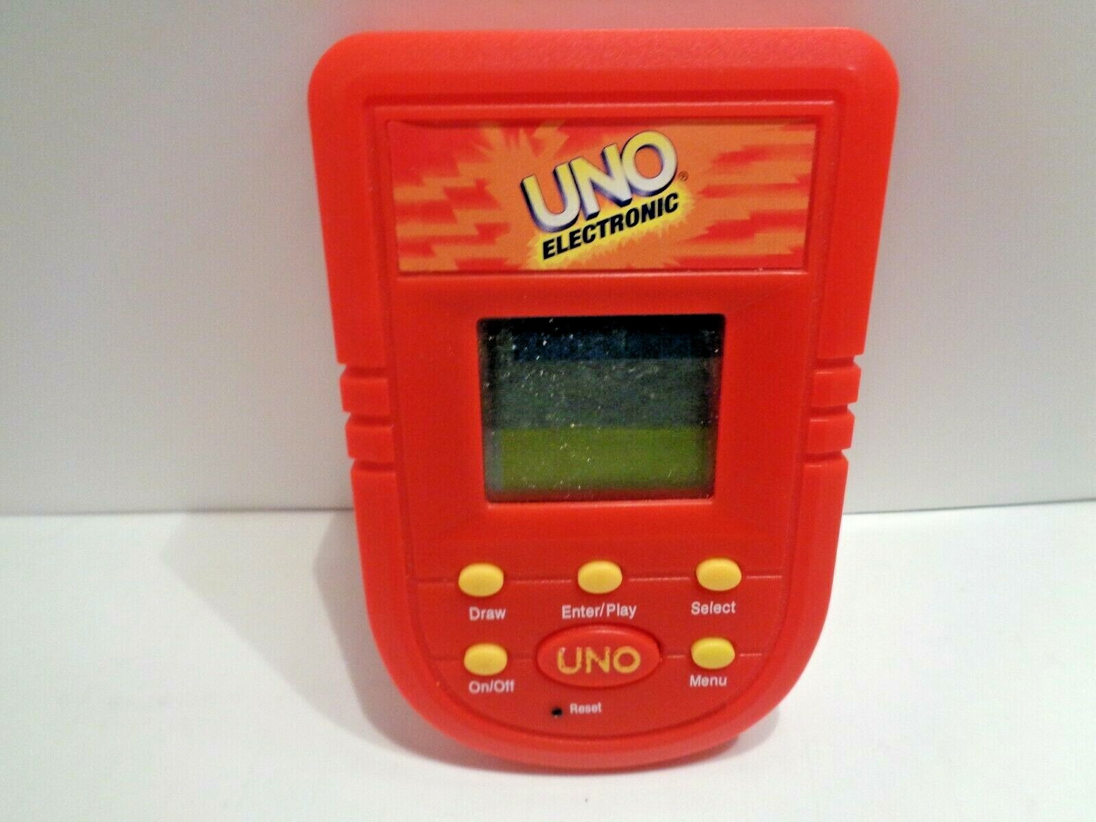 UNO Card Game Electronic Handheld Video Pocket Travel Size Mattel 2001