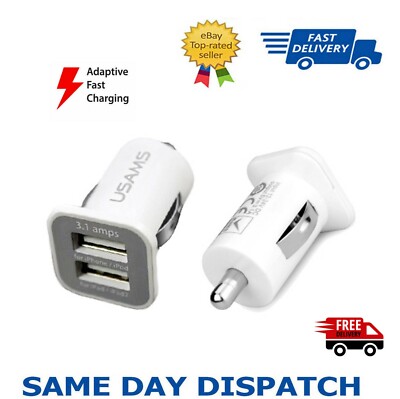 car cigarette lighter amps 3.1 Amp Usams Twin Port Usb 12v Universal Car Charger Cigarette Lighter In  White