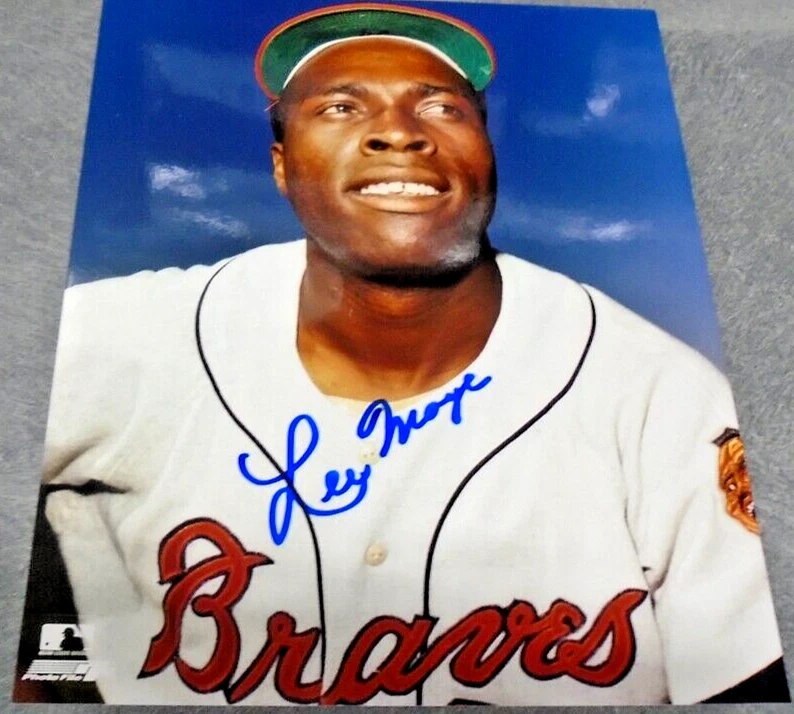 1990'S MLB LEE MAYE AUTOGRAPHED PHOTO ATLANTA BRAVES BASEBALL INFIELDER RARE - Image 2 of 4