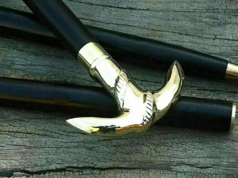 Brass Vintage Walking Stick Solid Ship Anchor Hea… - image 5