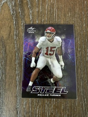 2023 Leaf Trinity (Mega Box) #S-23 Dallas Turner Steel Lazer Purple #/49