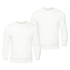 PACK OF 2 Men Classic Long Sleeve Sweatshirt Crewneck Pullover Jumper Cotton