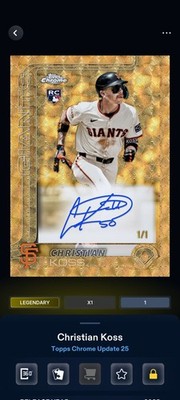 *DIGITAL*Topps 2025 Chrome Update Christian Koss Giants RC Auto Legendary 1/1