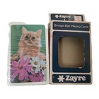 Cat  Pink White Flowers Bridge Playing Cards Cello Sealed with splits Zayre Box — photo 2