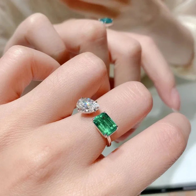 Fashion Women Silver Adjustable Rings Cubic Zirconia Jewelry Wedding Gifts View 4