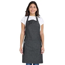 Chef Apron, Recycled Cotton Kitchen Apron with an Adjustable Charcoal 1 Pack