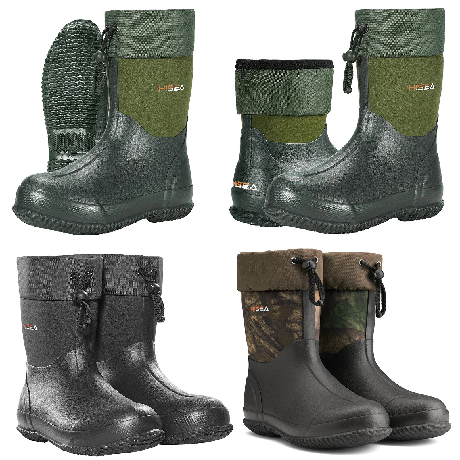 HISEA Unisex Adjustable Rain Boots Waterproof Garden Mud Farm Work Rubber Boots
Opens in a new windo