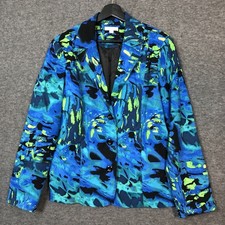 ERIN LONDON Blazer Womens M Y2K VTG Colorful 3 Button Lined Designer Jacket