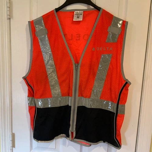 Delta Airlines Employee Crew Reflective Safety Vest Size XL (by ML Kishigo) - product listing photo