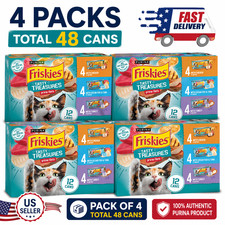 Friskies Gravy Tasty Treasures Prime Filets, Wet Cat Food, 48 pack, 5.5 oz /Cans