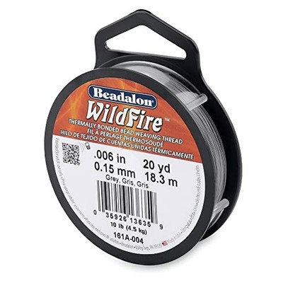 Beadalon Wildfire Grey 0,006 Zoll/0,15 mm 10 Pfund/4,5 kg 20 Yard/18 m