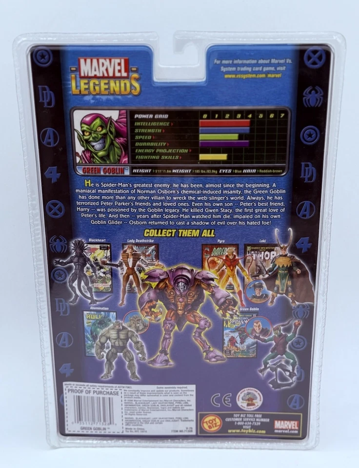 FIGURA DUENDE VERDE SERIE ONSLAUGHT DE MARVEL LEGENDS - MÁSCARA TOY BIZ EN NUEVO Foto 2 de 2