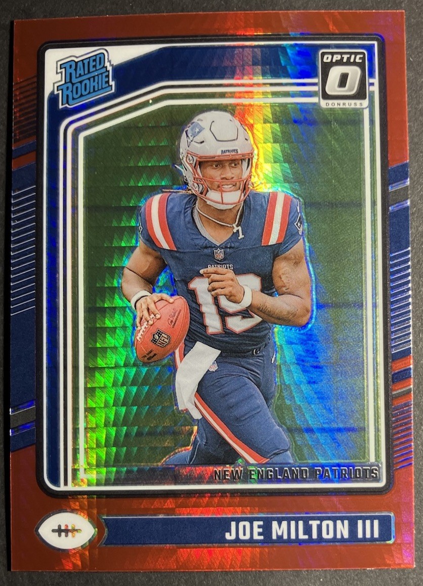 2024 Panini Donruss Optic #255 Joe Milton III Red Hyper Prizm Rated Rookie RC