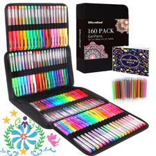 160 Pack Gel Pens for Adult Coloring Book, 80 Colors Gel Pens Colored with 80...