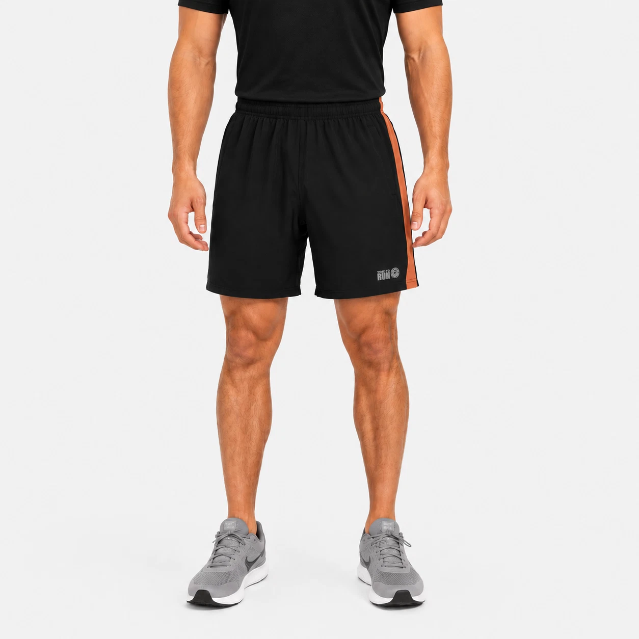 Men's Trail Running Shorts – Black/Orange