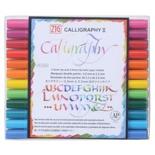 Kuretake ZIG Calligraphy II: 24-Color Double-Ended Art Markers
