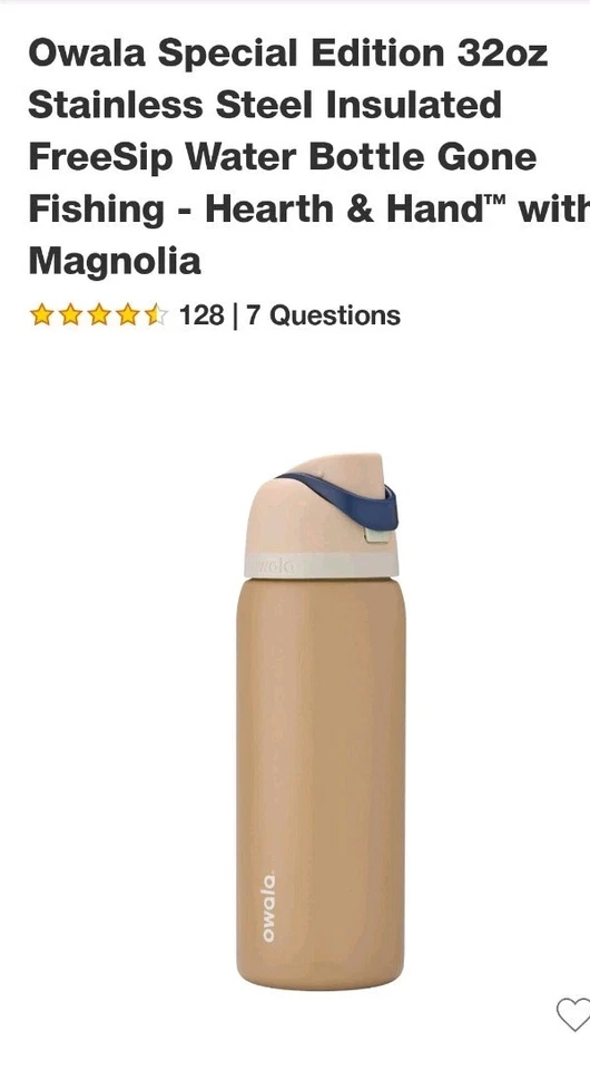 Botella de agua de acero inoxidable Owala FreeSip / 32 oz / Color: pesca pasada... NUEVA Foto 3 de 4