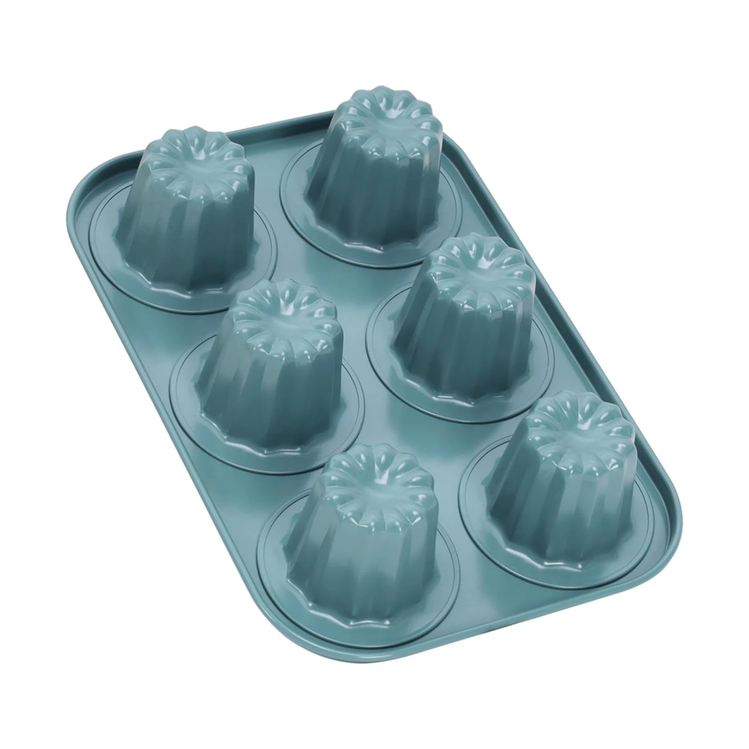 Canele Mold Cake Pan 6-Cavity Muffin Pan Non-Stick Heavy Carbon Steel Green
Opens in a new window or