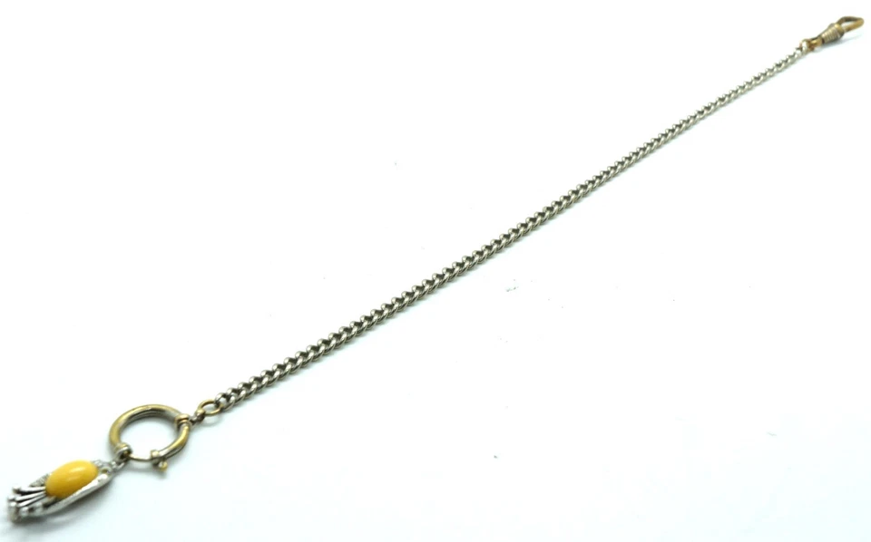 Vintage Pocket Watch Chain with Clasp Swivel and Pendant 30 cm - Image 4 of 4
