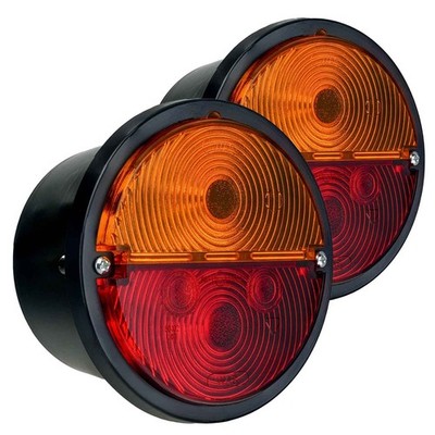 2x Rückleuchten 12V 24V 132 mm Oldtimer Traktor Schlepper Rücklicht Rund E20