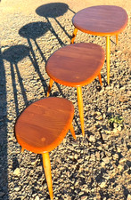 Ercol Nest Of Blonde Pebble Tables Set Of 3 Mid Century Free Delivery π