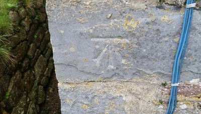 Foto 6x4 Ordnance Survey Schnittmarke Marloes diese OS Schnittmarke kann gefunden werden c2017