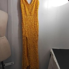 Fashion Nova Elegant Yellow Lace Dress