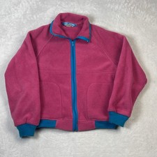 Woolrich Teton Men's Pink Fleece Jacket Size M Full Zip Vintage 90s Made in USA