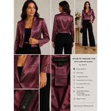 House Of Harlow 1960 Jacket Womens Size Medium Button Cropped Blazer NWT