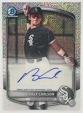 2025 Bowman Draft Billy Carlson Chrome Prospect Image Variation Auto /25