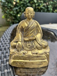 Very RARE Qing Dynasty Chinese Or Tibetan carved Gilt Bronze Buddha