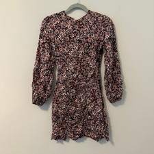 NEW NWT MNG Mango Teen Girls Ruffled printed dress Size XS