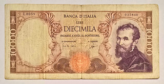 Italy: Banca d'Italia 10 000 Lire Banknote From 1962 Circulated