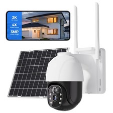Solar Security Cameras Wireless Outdoor - PTZ 360  Solar WiFi Camera with PIR...
