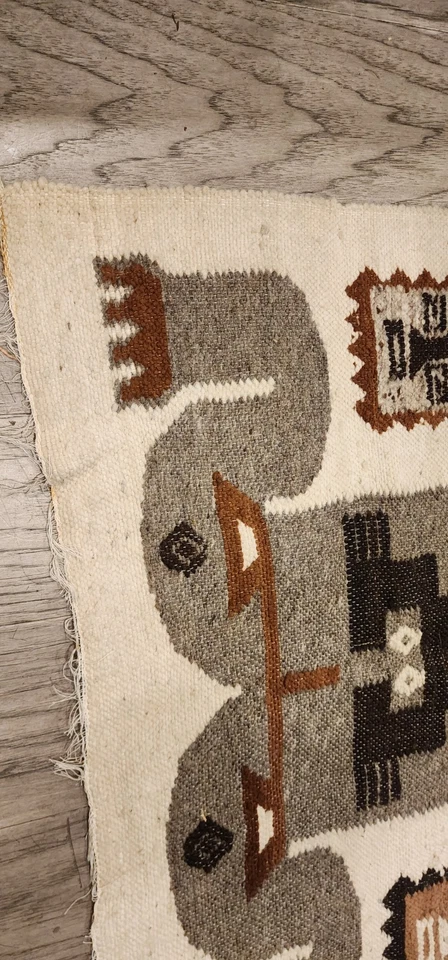 2 tapices de lana vintage AZTEC GOD macramé para colgar en la pared tejidos a mano 26"x38" Foto 2 de 4