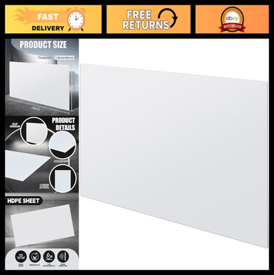 HDPE Plastic Sheet 1/4'' Thick 24x48 Inch Flexible High Density Polyethylene Boar