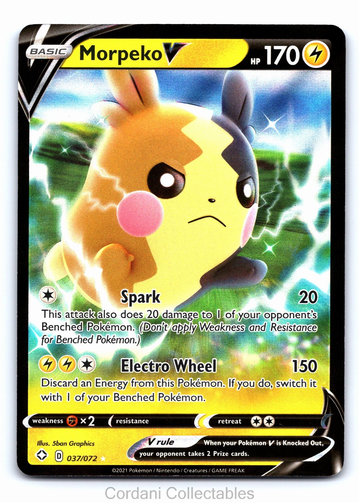 Morpeko V 037/072 - Shining Fates - Pokemon Card - Near Mint