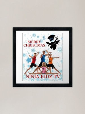 Ninja Kidz TV Frohe Weihnachten Gruß Gerahmtes Wandbild Poster Leinwanddruck Bild