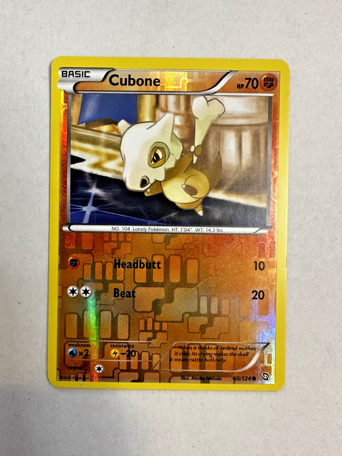 Pokemon - Cubone 60/124 Common Reverse Holo Black & White Dragons Exalted NM